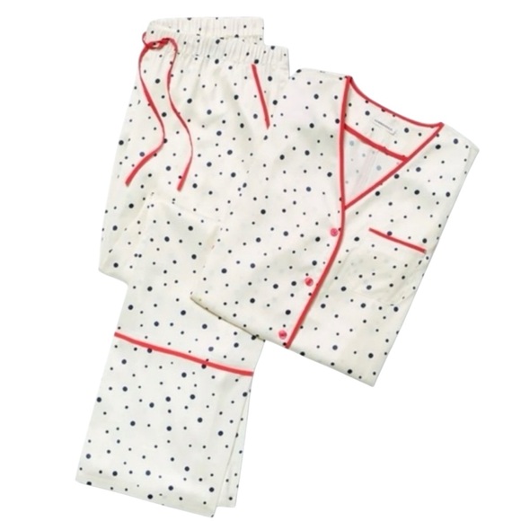 NWT Summersalt The Cloud Silky Pajama Set Celestial Dot White